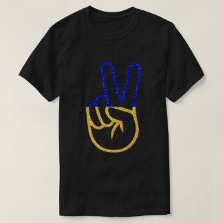 Peace Ukrainska Flagga Glitter T-Shirt