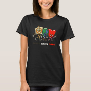 Peace Unity Kärlek Cute Earth Heart T Shirt