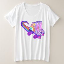 Peace Vintage 1960-talet Rosa Roller Skate T-Shirt