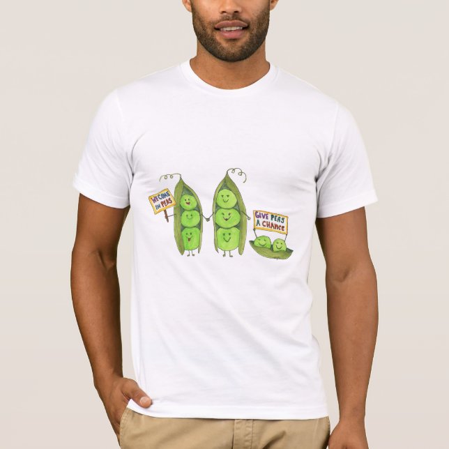 Peace - We Come in Peas T Shirt (Framsida)