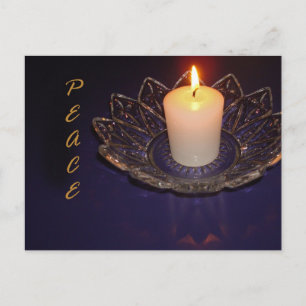 Peace White Candle Flame Photo Helgdag Önskemål Helg Vykort
