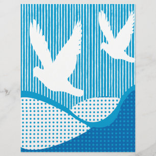 Peace White Doves Artsy Peace Scrapbook Papper