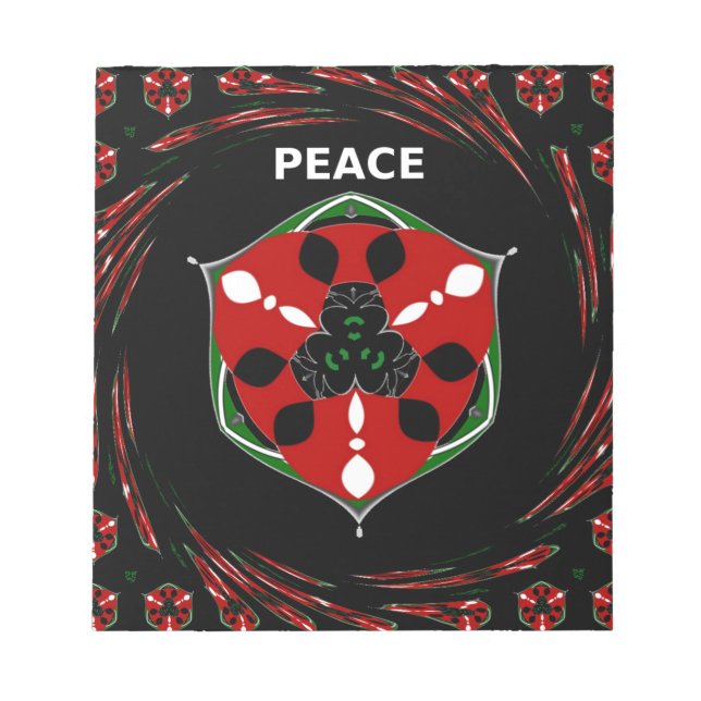 "Peace: with Shield Emblem" Art Print Anteckningsblock (Framsida)