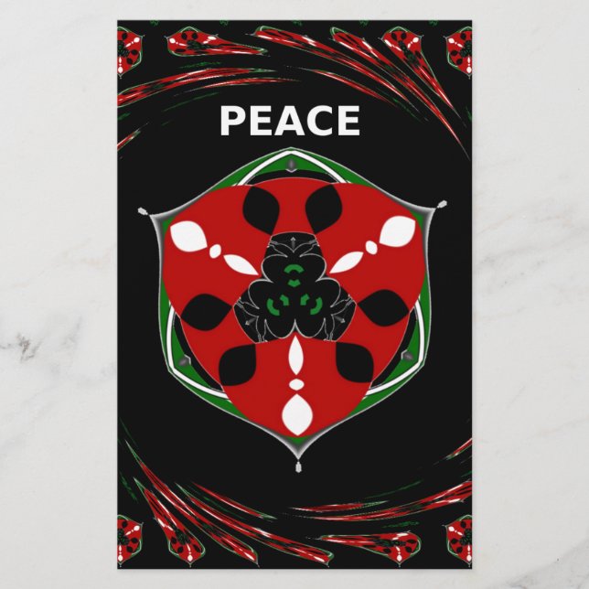"Peace: with Shield Emblem" Art Print Brevpapper (Framsida)