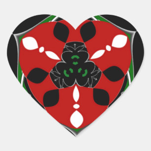 "Peace: with Shield Emblem" Art Print Hjärtformat Klistermärke