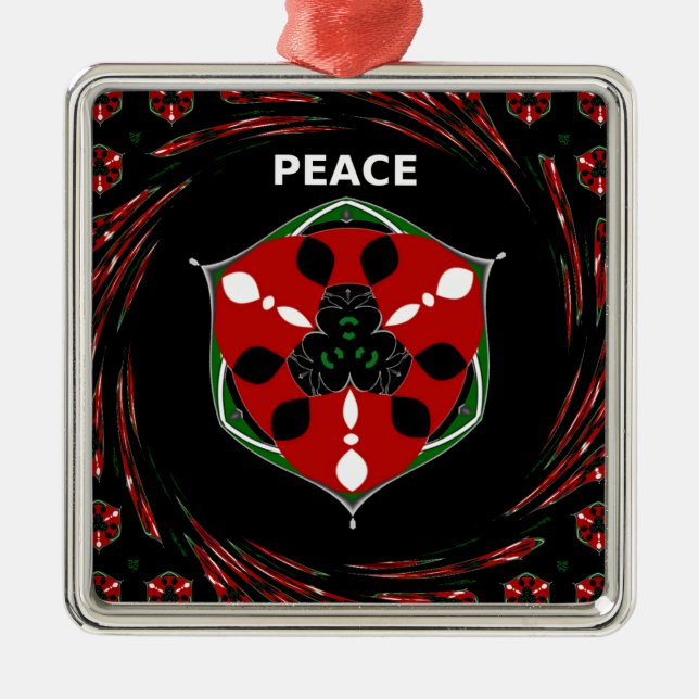 "Peace: with Shield Emblem" Art Print Julgransprydnad Metall (Framsidan)
