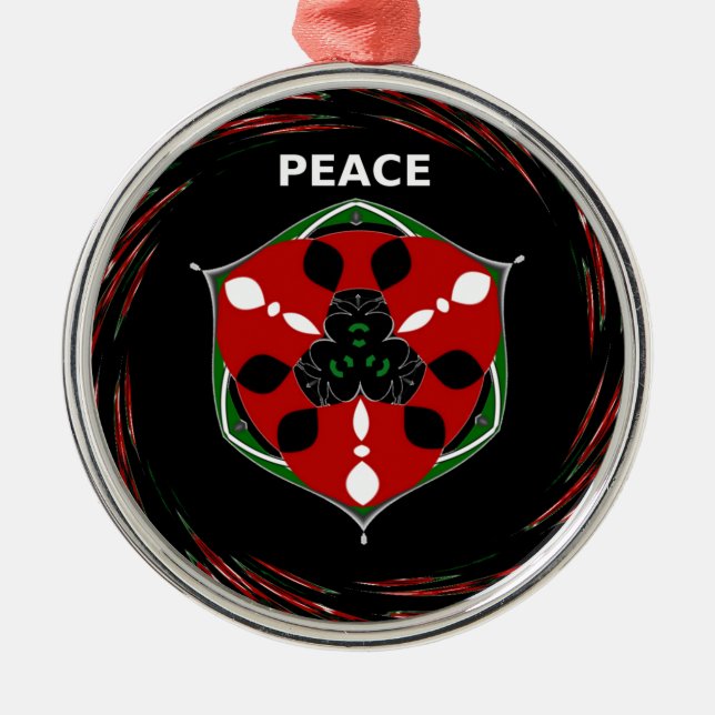 "Peace: with Shield Emblem" Art Print Julgransprydnad Metall (Framsidan)