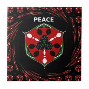 "Peace: with Shield Emblem" Art Print Kakelplatta