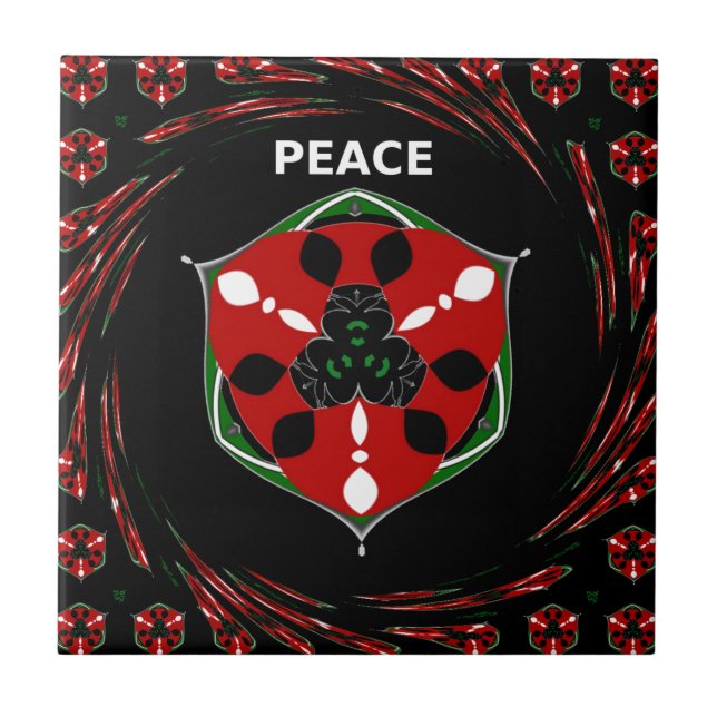 "Peace: with Shield Emblem" Art Print Kakelplatta (Framsidan)