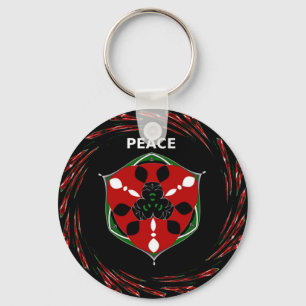 "Peace: with Shield Emblem" Art Print Nyckelring