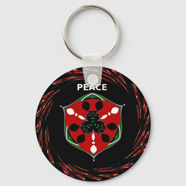 "Peace: with Shield Emblem" Art Print Nyckelring (Framsida)