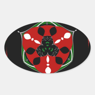 "Peace: with Shield Emblem" Art Print Ovalt Klistermärke