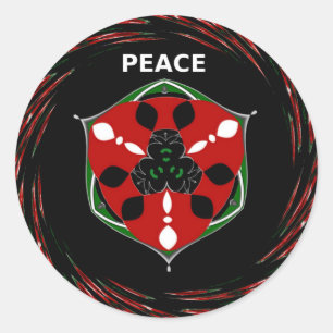 "Peace: with Shield Emblem" Art Print Runt Klistermärke
