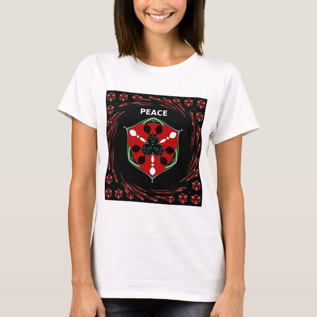 "Peace: with Shield Emblem" Art Print T-shirt (Framsida)