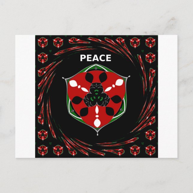 "Peace: with Shield Emblem" Art Print Vykort (Framsida)