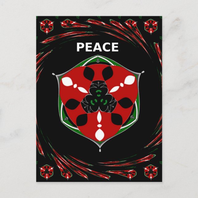 "Peace: with Shield Emblem" Art Print Vykort (Framsida)