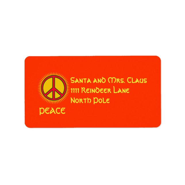 Peace with Sol Personlig Address Label Adressetikett (Framsidan)