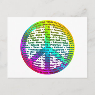 Peace World Language Vykort