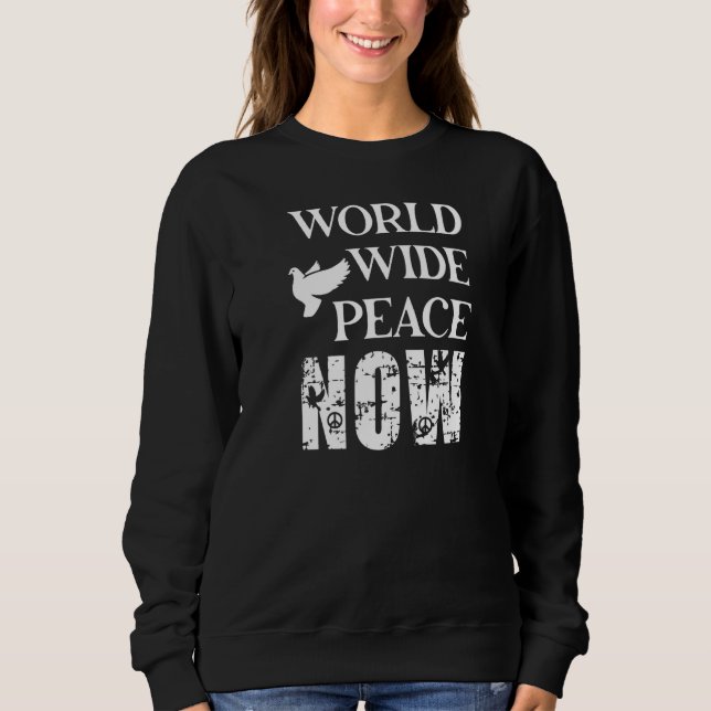 Peace World Wide Now Dove T Shirt (Framsida)
