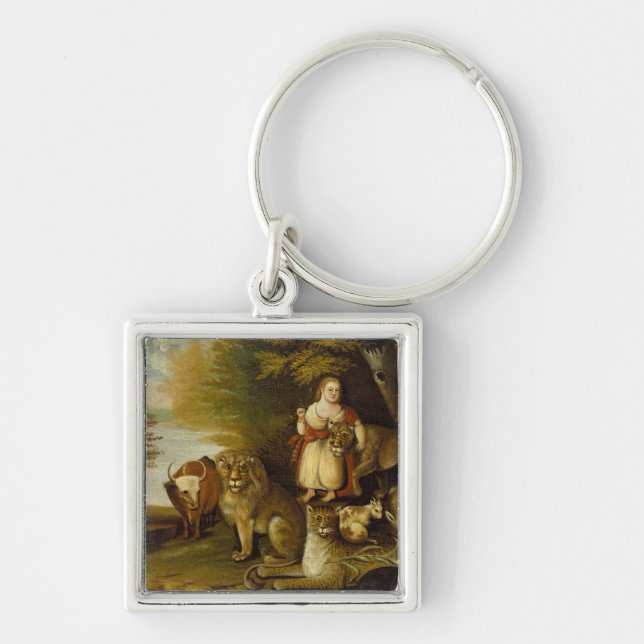 Peaceable kungarike | 1830-32 fyrkantig silverfärgad nyckelring (Framsidan)