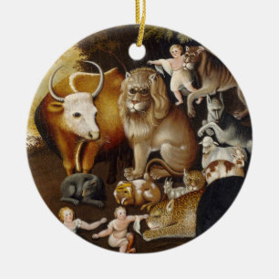 Peaceable kungarike, c.1834 (olja på kanfas) julgransprydnad keramik