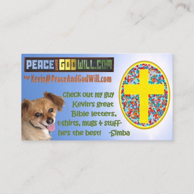 PeaceAndGodWill.com Visitkort (Framsida)