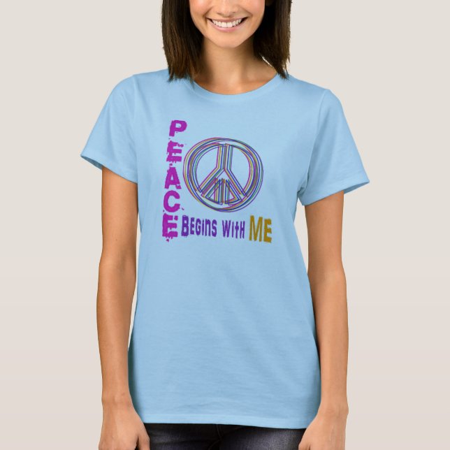 PeaceBeginsWithMe T Shirt (Framsida)