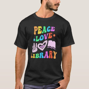 Peacebo KÄRLEK BIBLIOTEK Retro Librarian Groovy ti T Shirt