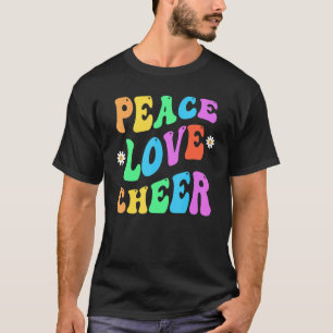 Peacebo KÄRLEK CHEER Retro CheerLeader Groovy till T Shirt