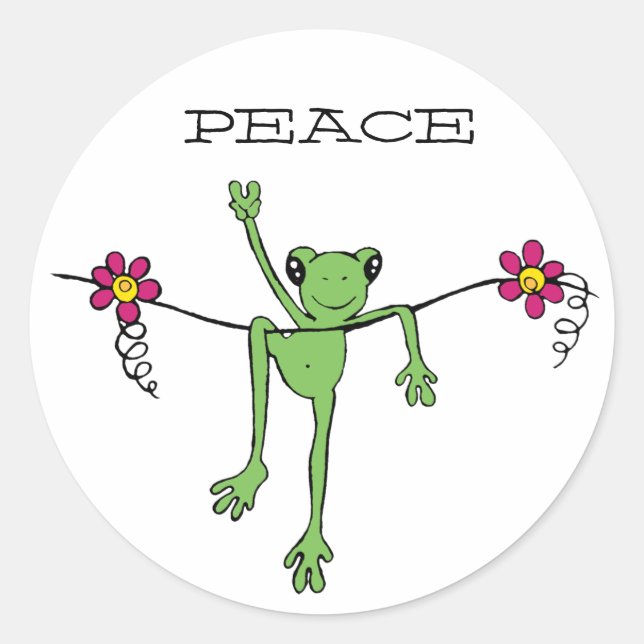 PeaceFroggy, PEACE Runt Klistermärke (Framsida)