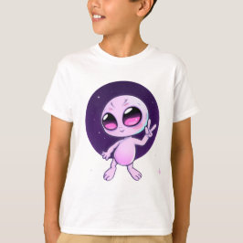 Peaceful Alien – Cute Cosmic Vibes in Pastel T Shirt