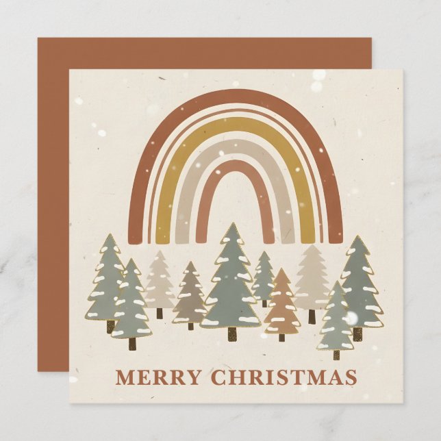 Peaceful Boho Scene Christmas Julkort (Fram/baksida)