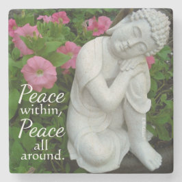 Peaceful Buddha Garden Stone Coaste – Peace Within Stenunderlägg