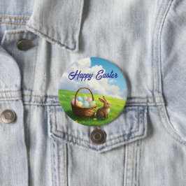 Peaceful Easter Spring Meadow Bunny & Egg Basket Knapp