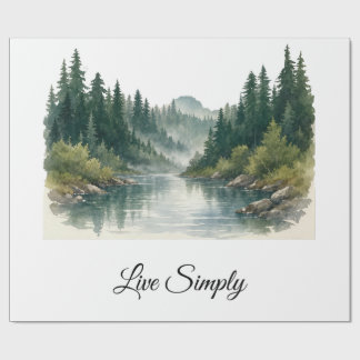 Peaceful Forest Gift Wrap Presentpapper