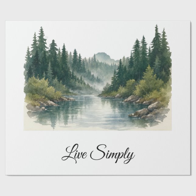 Peaceful Forest Gift Wrap Presentpapper (Platt)