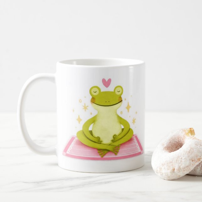Peaceful Frog – Kind_Ones Whimsical Calm Mug Kaffemugg (Med munk)