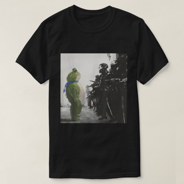 Peaceful Frog Protest Art Tee (Design framsida)