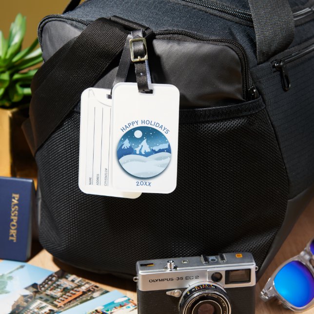 Peaceful Frosted Landscape  Bagagebricka (Framsida & Baksida)