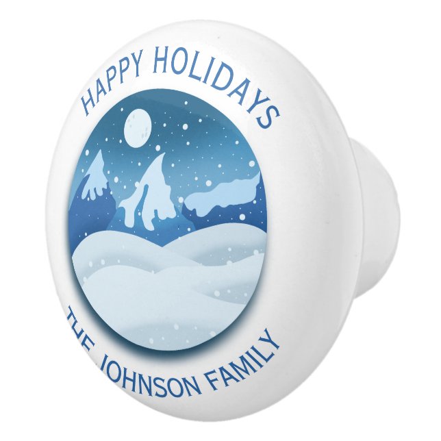 Peaceful Frosted Landscape Custom Knopp (Höger)