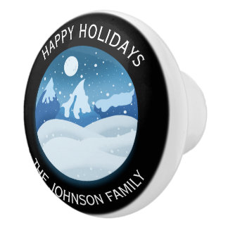 Peaceful Frosted Landscape Custom Knopp