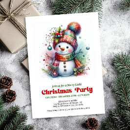 Peaceful funny snowman invite holiday joy digital inbjudningar