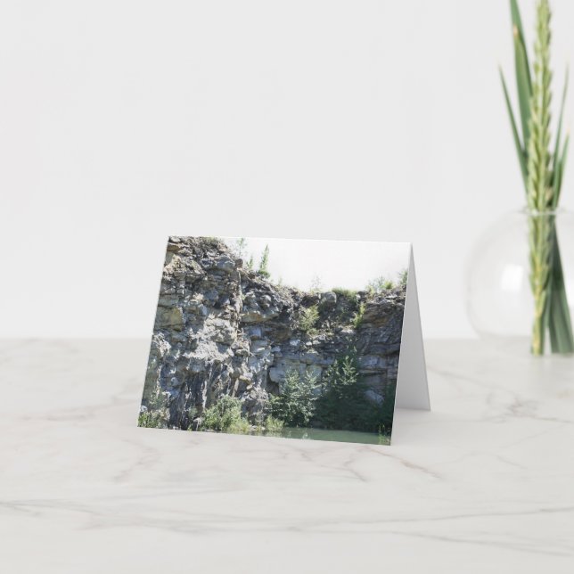 Peaceful Granite Rock Quarry Wall Nature  Anteckningskort (Framsida)