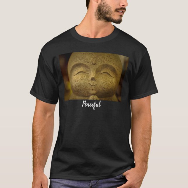 Peaceful Happy Smiling Buddha Men's T Shirt (Framsida)