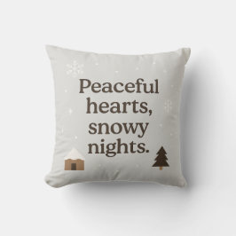 Peaceful Hearts,Snowy Nights Pillow | Winter decor Kudde