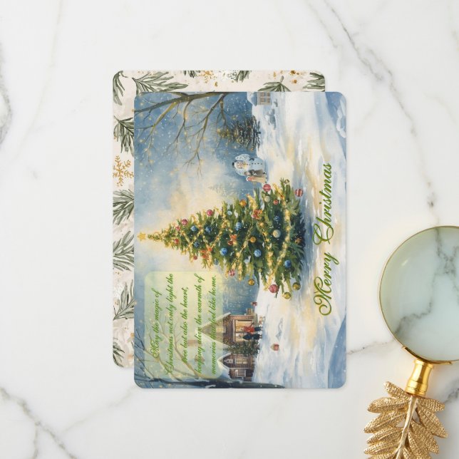 Peaceful Holiday Scenery & Festive Charm Tack Kort (Fram/Back In Situ)