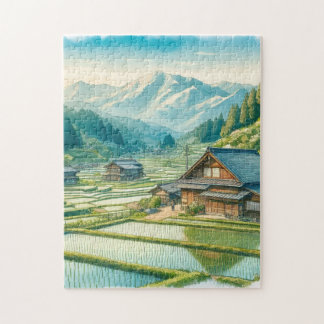 Peaceful Japanese Village – Rice Field Puzzle Pussel