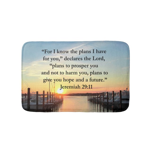 PEACEFUL JEREMIAH 29:11 SUNSET BADRUMSMATTA (Framsidan)
