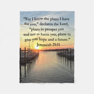 PEACEFUL JEREMIAH 29:11 SUNSET FLEECEFILT