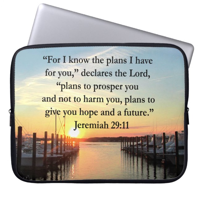PEACEFUL JEREMIAH 29:11 SUNSET LAPTOP FODRAL (Framsidan)